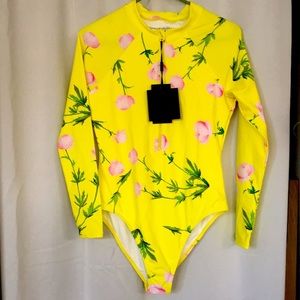 Cynthia Rowley Hali Printed Surfsuit Swimsuit NWT